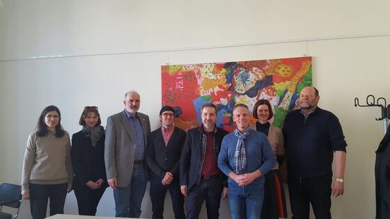 Vertreter/innen von ProKiez und Bezirksamt, Matthias Böttcher (BVV), BzBM Sören Benn, Tino Schopf (MdA)