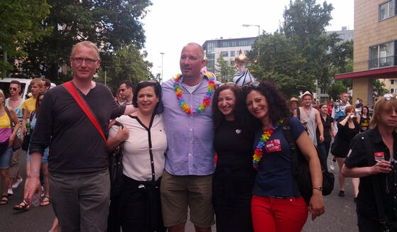 Klaus Mindrup, Melanie Kühnemann, Jan Stöß, Dilek Kolat und Cansel Kiziltepe (v.l.)
